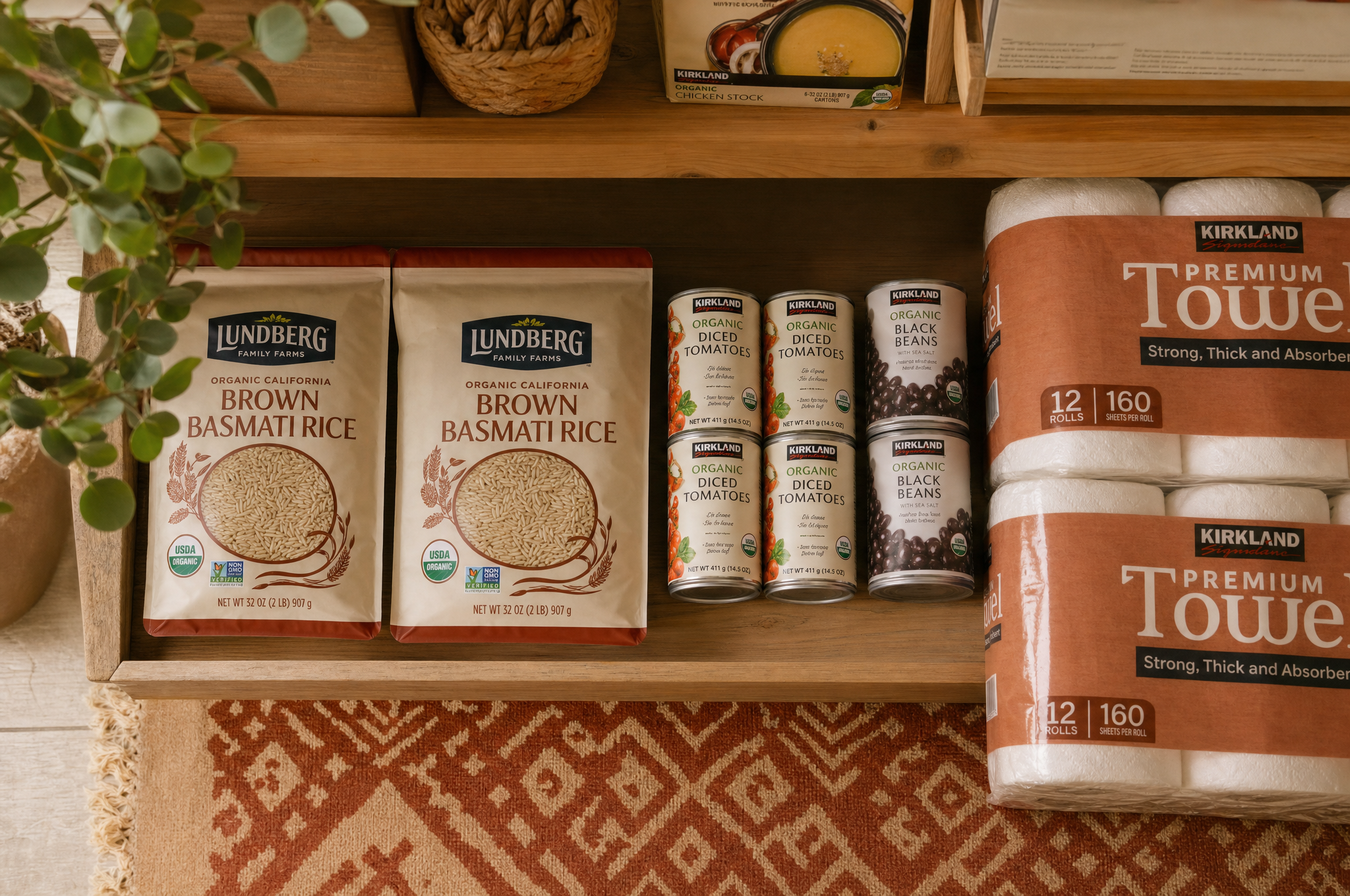 Bulk warehouse items on shelves