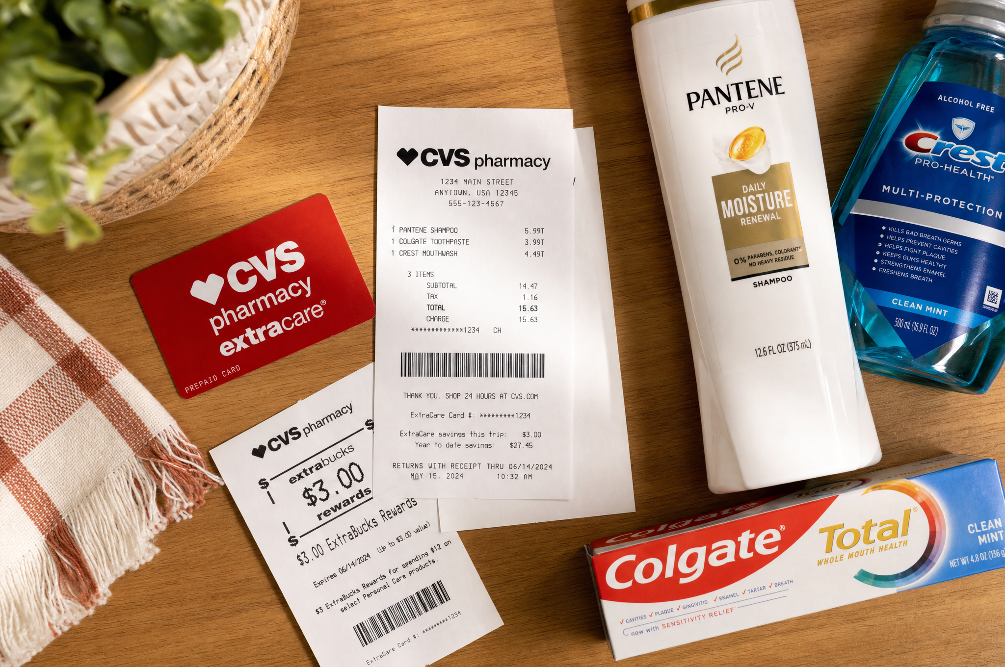 Drugstore reward card and essentials