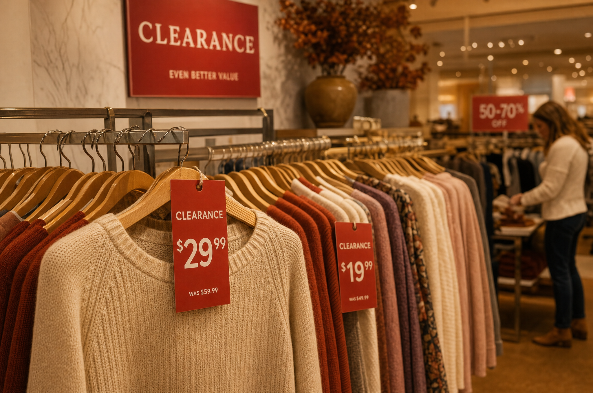 Department store clearance rack